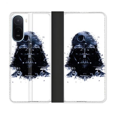 Housse Cuir Portefeuille Pour Xiaomi Redmi A7 Pro Star Wars - Dark Vador Blanc