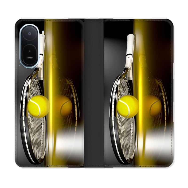Housse Cuir Portefeuille Pour Xiaomi Redmi A7 Pro Sport Tennis Reflet