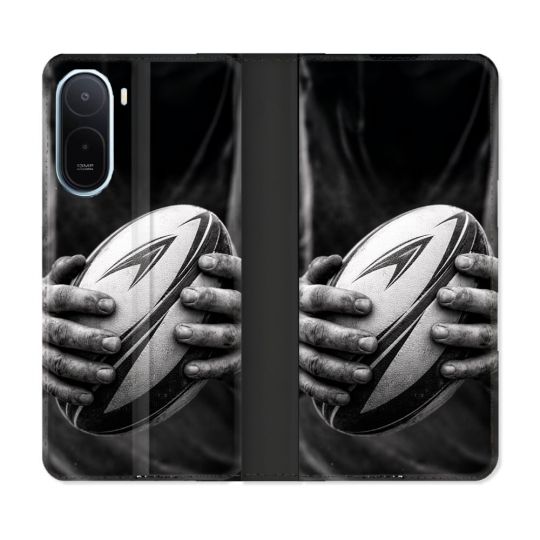 Housse Cuir Portefeuille Pour Xiaomi Redmi A7 Pro Sport Rugby Ballon Moderne