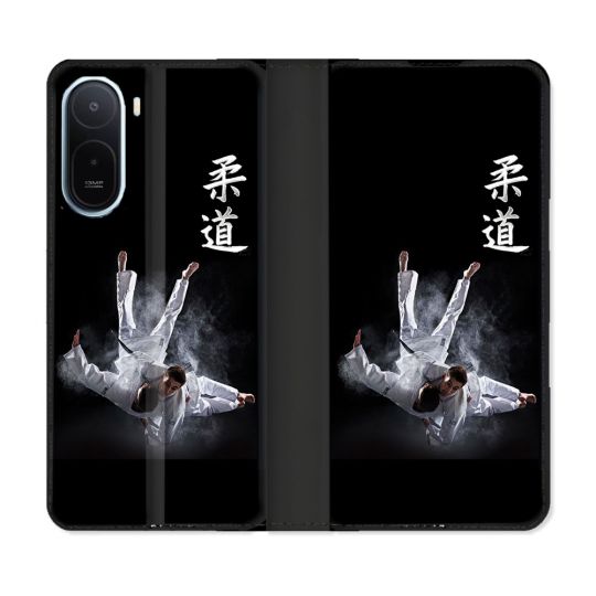 Housse Cuir Portefeuille Pour Xiaomi Redmi A7 Pro Sport Judo Noir