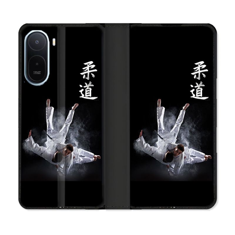Housse Cuir Portefeuille Pour Xiaomi Redmi A7 Pro Sport Judo Noir