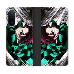 Housse Cuir Portefeuille Pour Xiaomi Redmi A7 Pro Manga Demon Slayer Tanjiro