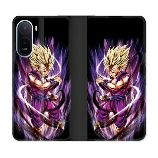 Housse Cuir Portefeuille Pour Xiaomi Redmi A7 Pro Manga Dragon Ball Sangohan Violet