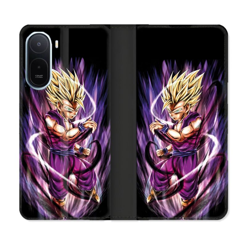 Housse Cuir Portefeuille Pour Xiaomi Redmi A7 Pro Manga Dragon Ball Sangohan Violet
