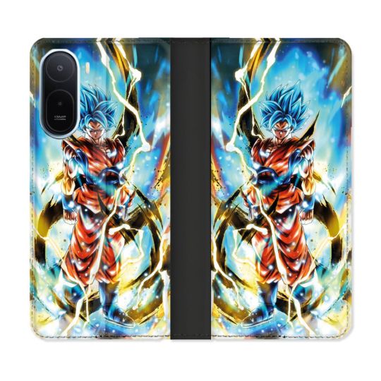 Housse Cuir Portefeuille Pour Xiaomi Redmi A7 Pro Manga Dragon Ball Sangoku Blanc