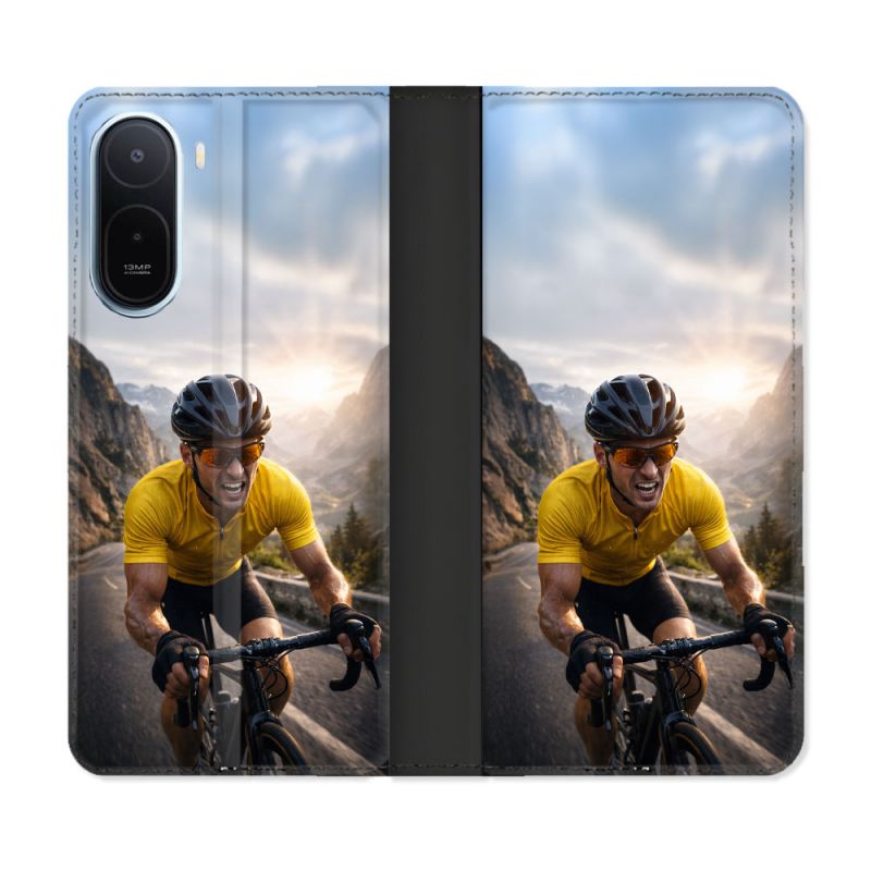 Housse Cuir Portefeuille Pour Xiaomi Redmi A7 Pro Sport Cyclisme Maillot Jaune