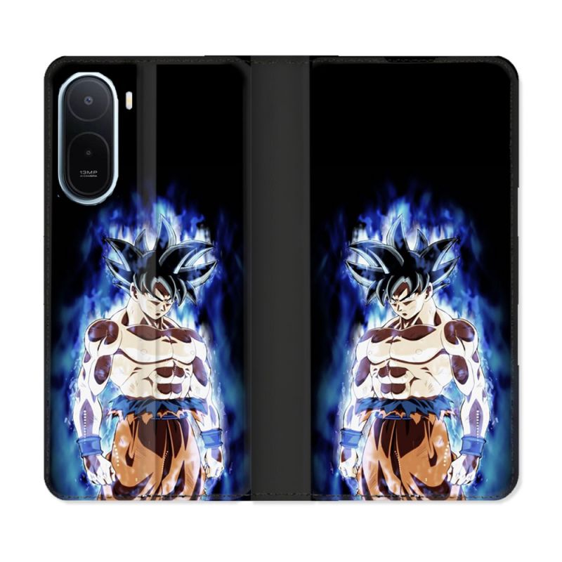 Housse Cuir Portefeuille Pour Xiaomi Redmi A7 Pro Manga Dragon Ball Sangoku Noir