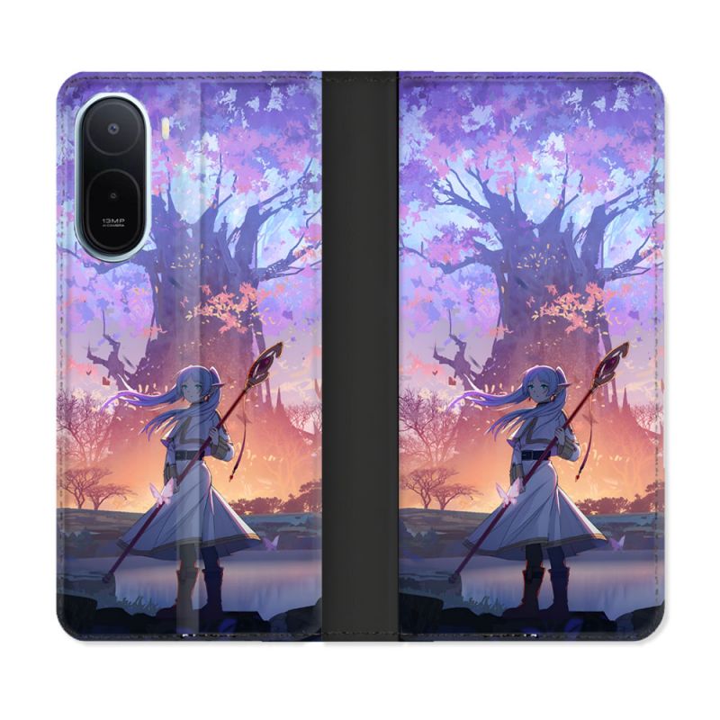 Housse Cuir Portefeuille Pour Xiaomi Redmi A7 Pro Manga Frieren
