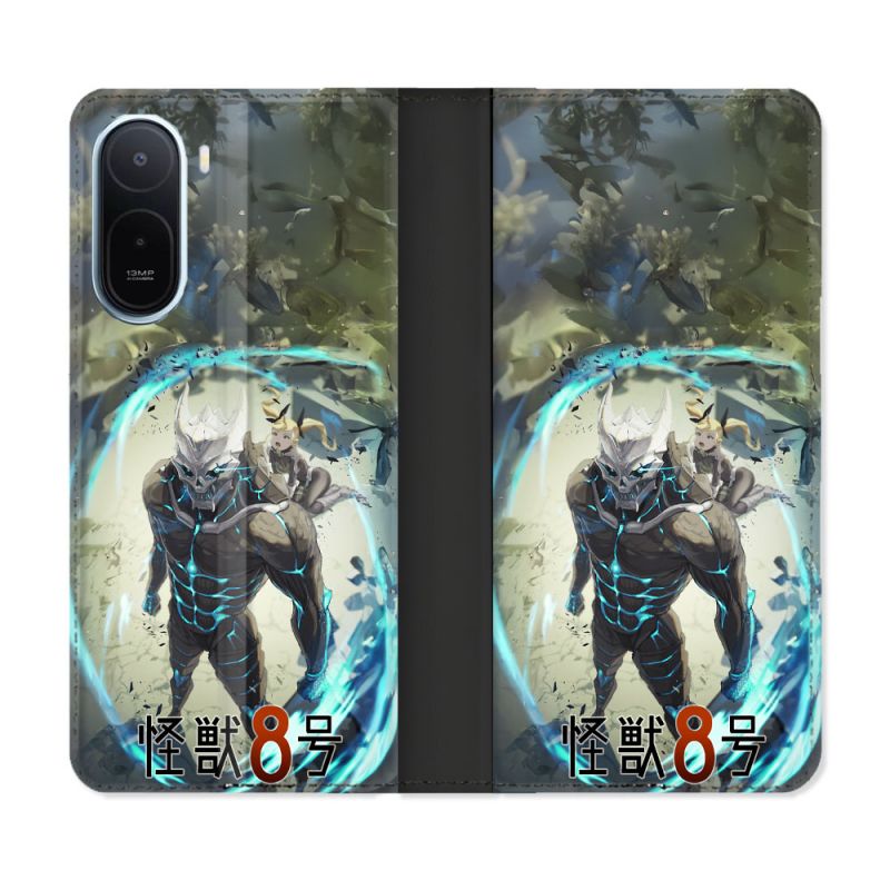 Housse Cuir Portefeuille Pour Xiaomi Redmi A7 Pro Manga Kaiju N° 8 Kafka Hibino