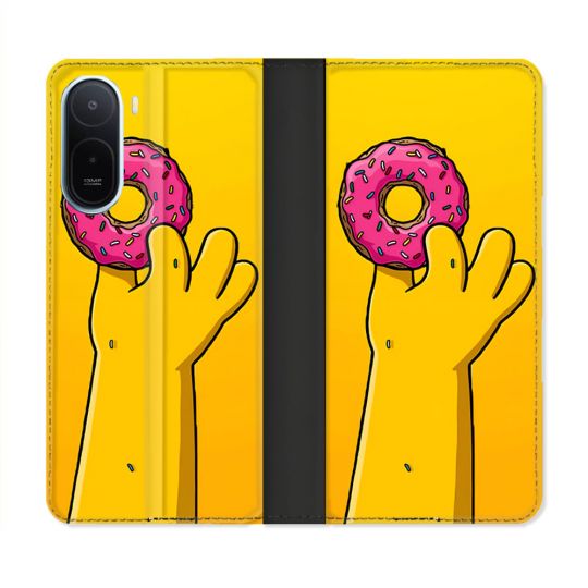 Housse Cuir Portefeuille Pour Xiaomi Redmi A7 Pro Simpson Donuts