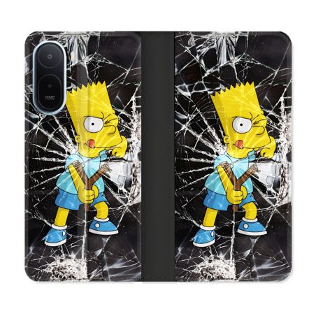 Housse Cuir Portefeuille Pour Xiaomi Redmi A7 Pro Simpson Bart