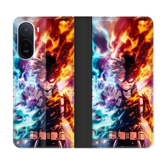 Housse Cuir Portefeuille Pour Xiaomi Redmi A7 Pro Manga My Hero Academia Shoto Portrait