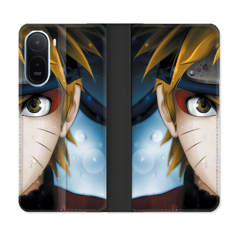 Housse Cuir Portefeuille Pour Xiaomi Redmi A7 Pro Manga Naruto Blanc