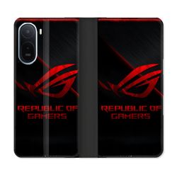 Housse Cuir Portefeuille Pour Xiaomi Redmi A7 Pro ROG Rouge