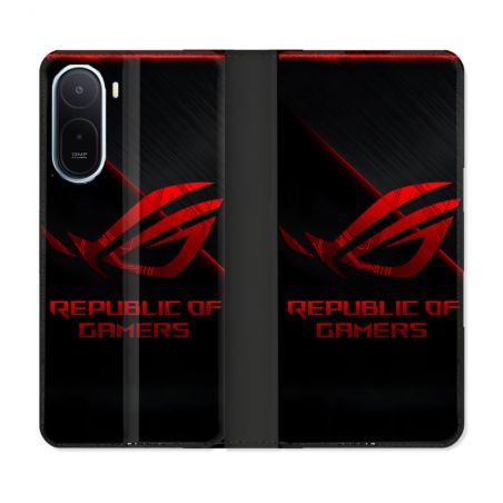 Housse Cuir Portefeuille Pour Xiaomi Redmi A7 Pro ROG Rouge