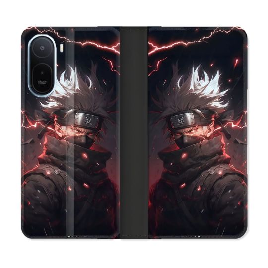 Housse Cuir Portefeuille Pour Xiaomi Redmi A7 Pro Manga Naruto Kakashi Dark