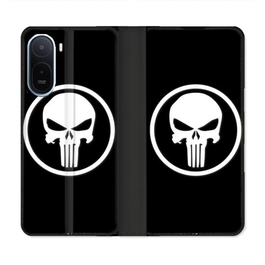 Housse Cuir Portefeuille Pour Xiaomi Redmi A7 Pro Punisher
