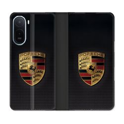 Housse Cuir Portefeuille Pour Xiaomi Redmi A7 Pro Porsche Carbone