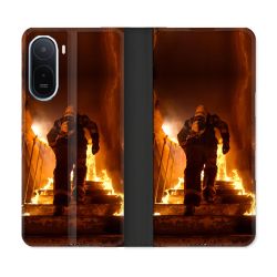 Housse Cuir Portefeuille Pour Xiaomi Redmi A7 Pro Pompier Escalier