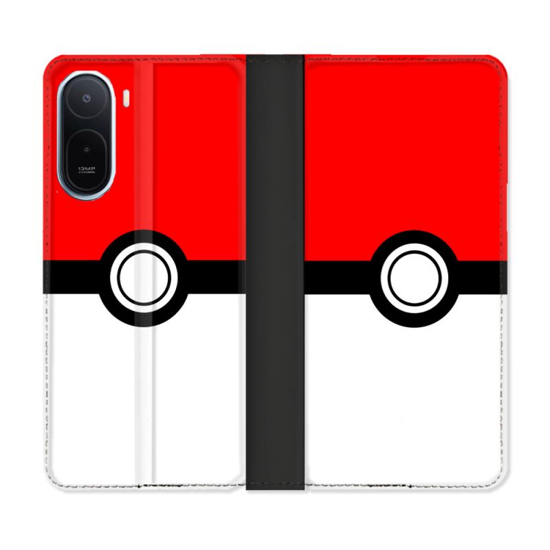 Housse Cuir Portefeuille Pour Xiaomi Redmi A7 Pro Pokemon Pokeball