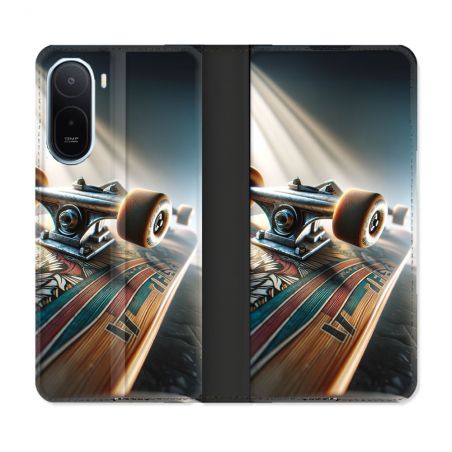 Housse Cuir Portefeuille Pour Xiaomi Redmi A7 Pro Planche Skate