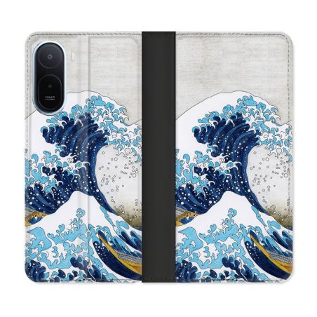 Housse Cuir Portefeuille Pour Xiaomi Redmi A7 Pro Peinture La Grande Vague