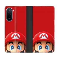 Housse Cuir Portefeuille Pour Xiaomi Redmi A7 Pro Mario Rouge