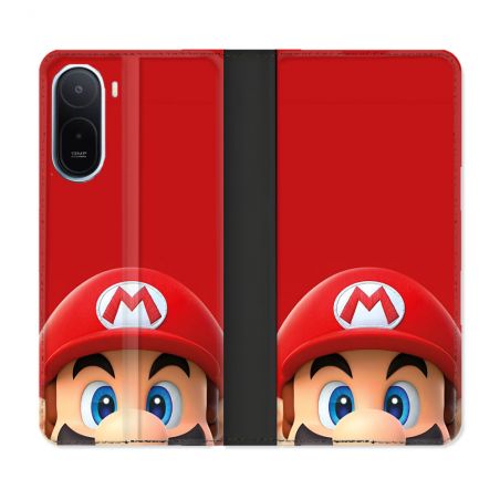 Housse Cuir Portefeuille Pour Xiaomi Redmi A7 Pro Mario Rouge