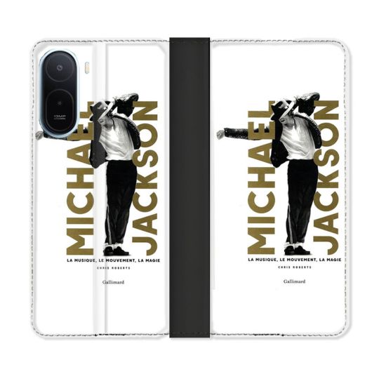 Housse Cuir Portefeuille Pour Xiaomi Redmi A7 Pro Michael Jackson Blanc