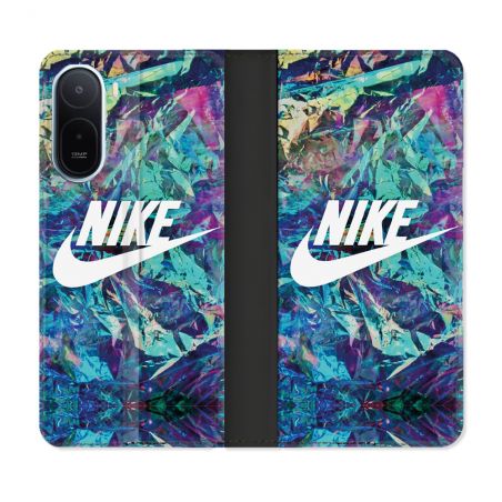 Housse Cuir Portefeuille Pour Xiaomi Redmi A7 Pro Nike Turquoise