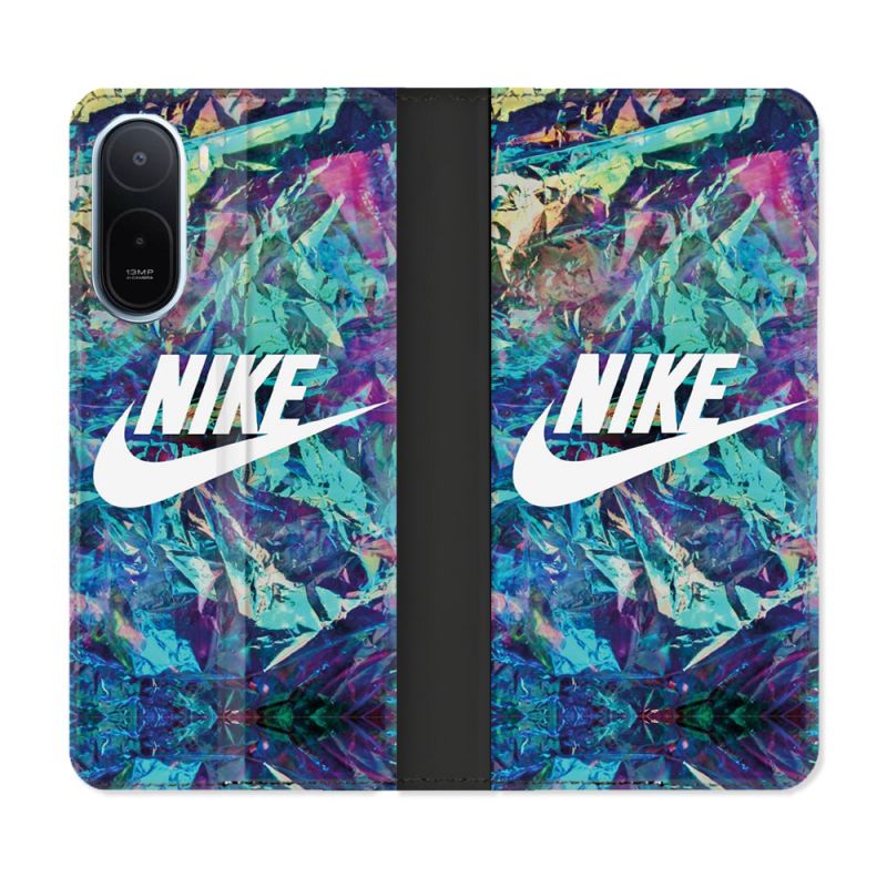 Housse Cuir Portefeuille Pour Xiaomi Redmi A7 Pro Nike Turquoise
