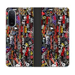 Housse Cuir Portefeuille Pour Xiaomi Redmi A7 Pro Musique Rock Groupe