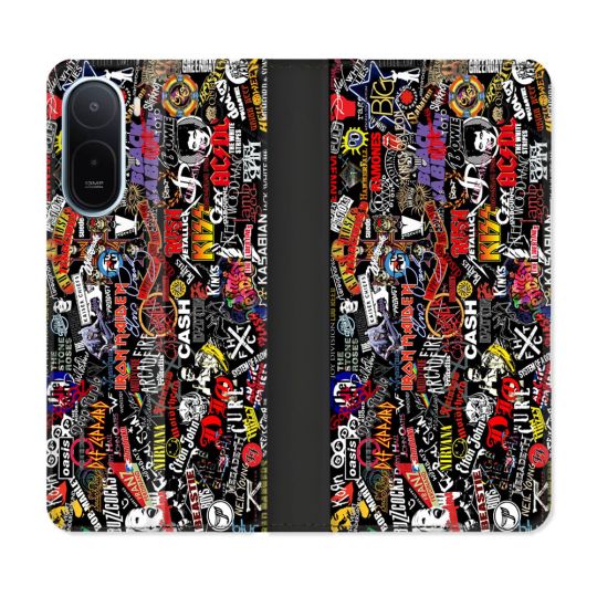 Housse Cuir Portefeuille Pour Xiaomi Redmi A7 Pro Musique Rock Groupe