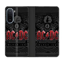 Housse Cuir Portefeuille Pour Xiaomi Redmi A7 Pro Musique Rock ACDC Rouge