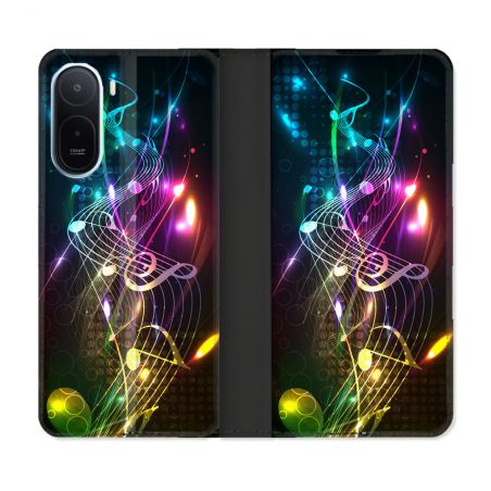 Housse Cuir Portefeuille Pour Xiaomi Redmi A7 Pro Musique Partition Multicolore