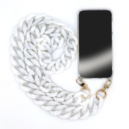 Coque Pour Honor 600 Smart 5G avec Lanière Cordon Anneaux Blanc
