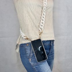 Coque Pour Honor 600 Smart 5G avec Lanière Cordon Anneaux Blanc
