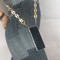 Coque Pour Honor 600 Smart 5G avec Lanière Cordon Anneaux Marbre Blanc Marron