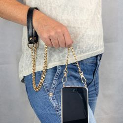 Coque Pour Honor 600 Smart 5G avec Lanière Cordon Chaine et Cuir Noir