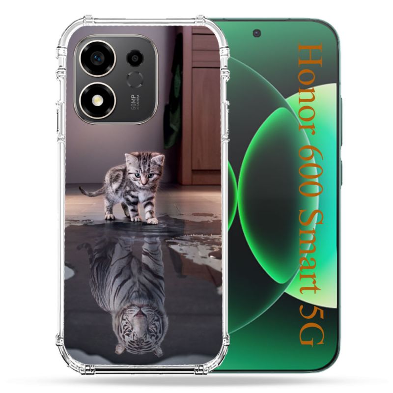 Coque Renforcée Pour Honor 600 Smart 5G Animal Chat Reflet