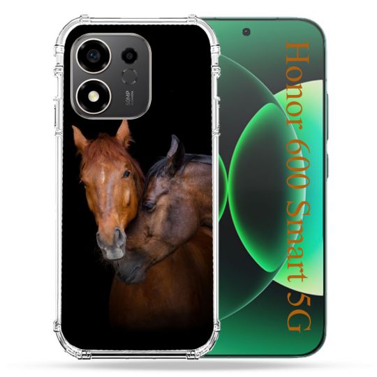 Coque Renforcée Pour Honor 600 Smart 5G Animal Cheval Marron