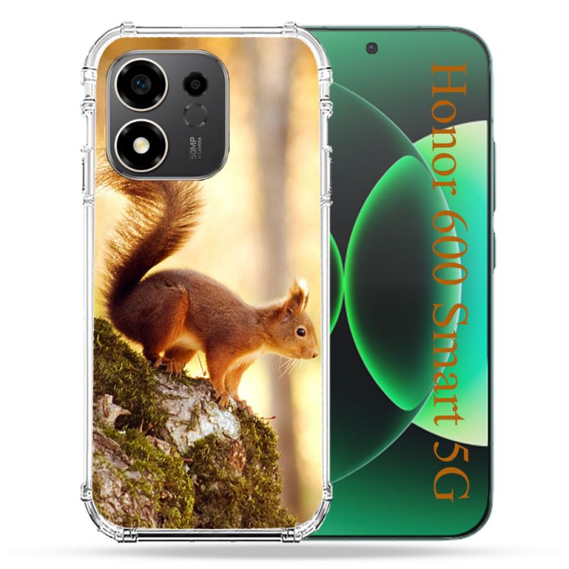 Coque Renforcée Pour Honor 600 Smart 5G Animal Ecureuil Bois