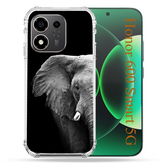 Coque Renforcée Pour Honor 600 Smart 5G Animal Elephant Noir