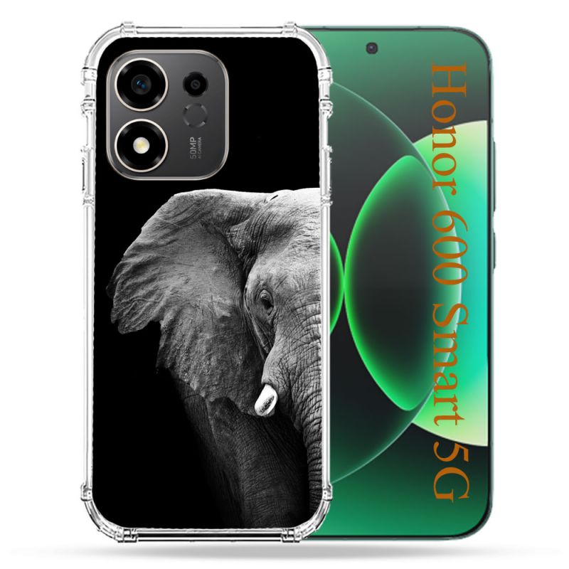 Coque Renforcée Pour Honor 600 Smart 5G Animal Elephant Noir