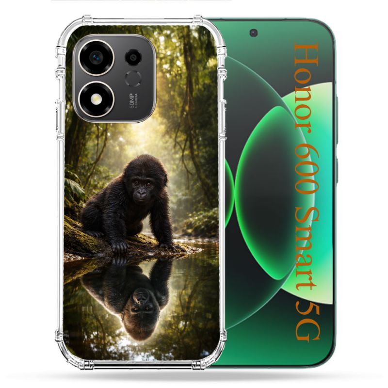 Coque Renforcée Pour Honor 600 Smart 5G Animal Gorille Reflet