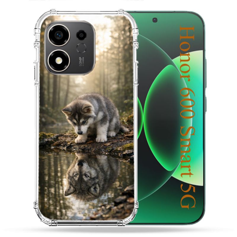 Coque Renforcée Pour Honor 600 Smart 5G Animal Loup Reflet