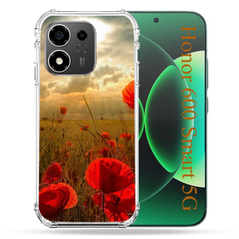 Coque Renforcée Pour Honor 600 Smart 5G Fleur Coquelicot