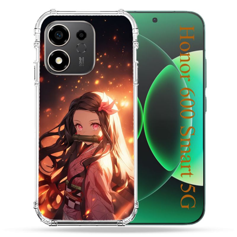 Coque Renforcée Pour Honor 600 Smart 5G Manga Demon Slayer Nezuko Rose
