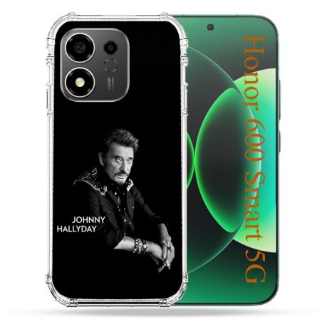 Coque Renforcée Pour Honor 600 Smart 5G Musique Johnny Hallyday Noir