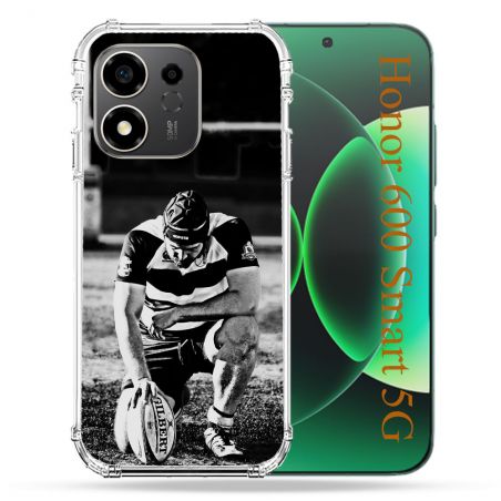 Coque Renforcée Pour Honor 600 Smart 5G Sport Rugby Noir Blanc